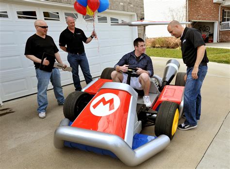 Real life mario kart - Use your Nintendo Switch system to control a real-life Mario Kart. Create a course in your home by placing gates and watch the race come to life on screen in augmented reality. The kart will react as you boost, hit items and drift around the course. Unlock in-game environments, gates, costumes and more as you play.